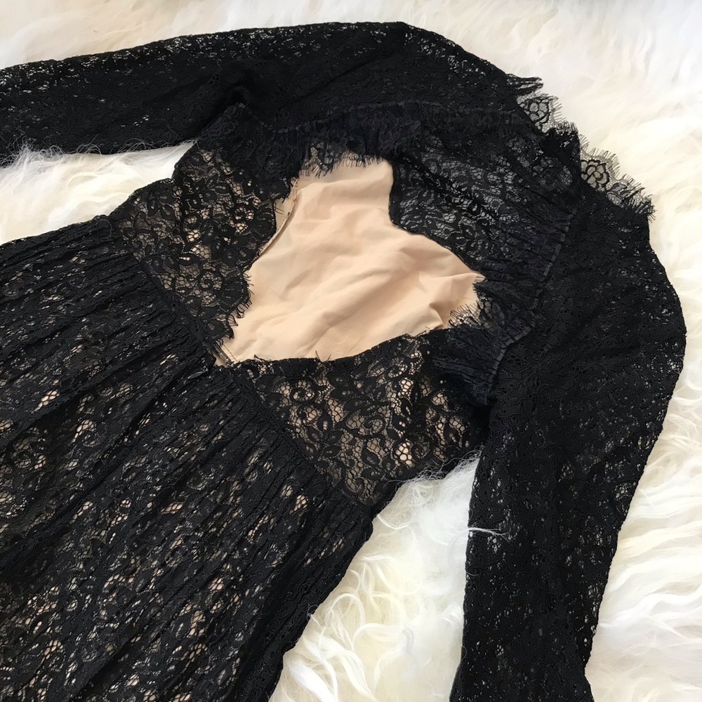 Saylor Amity Sheer Lace Open Back Flounce Dress 0737 - Picture 8 of 8